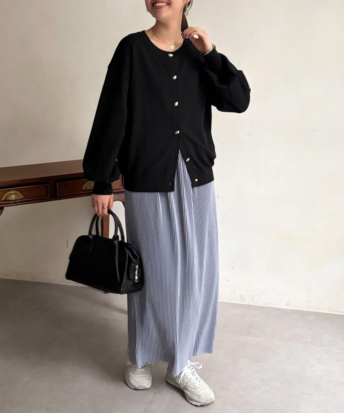 微光金色紐釦針織開衫