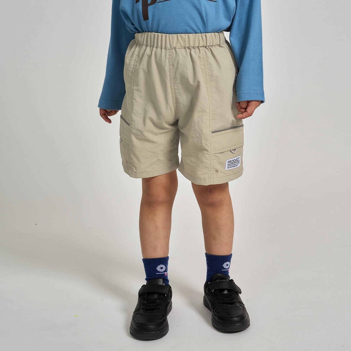 防潑水防汙耐用抗UV 四分丈 反光片 休閒短褲