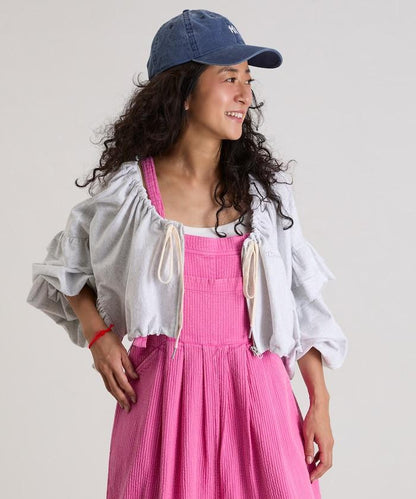 褶皺荷葉邊 拉鍊 短款博萊羅外套