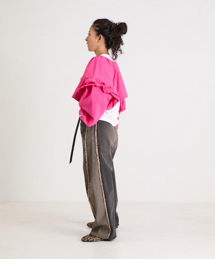 褶皺荷葉邊 拉鍊 短款博萊羅外套