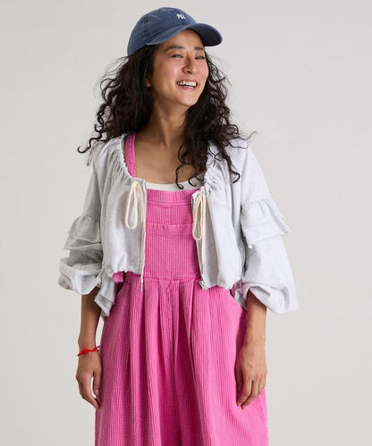 褶皺荷葉邊 拉鍊 短款博萊羅外套