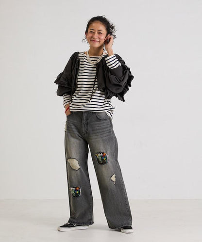 褶皺荷葉邊 拉鍊 短款博萊羅外套