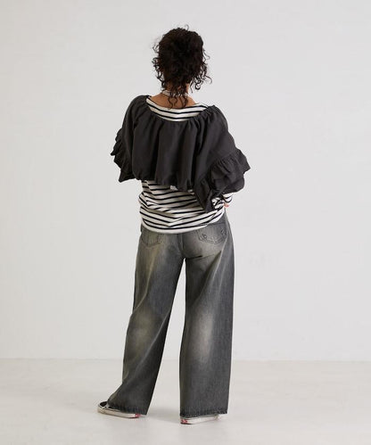 褶皺荷葉邊 拉鍊 短款博萊羅外套