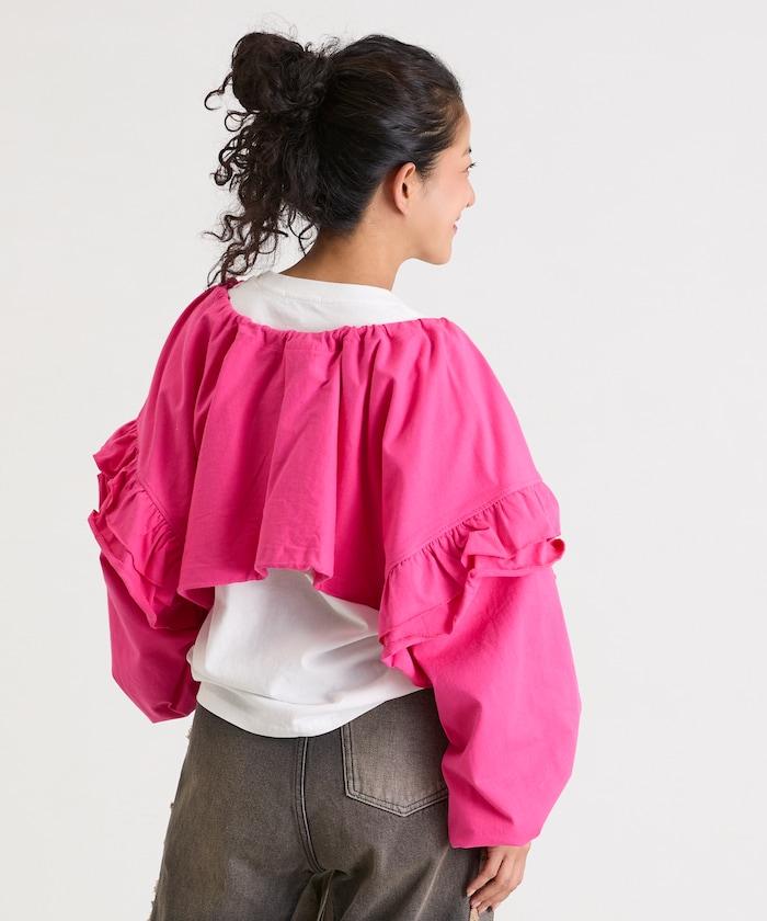 褶皺荷葉邊 拉鍊 短款博萊羅外套