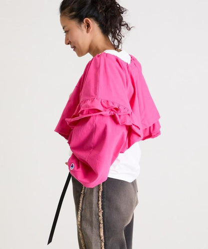 褶皺荷葉邊 拉鍊 短款博萊羅外套