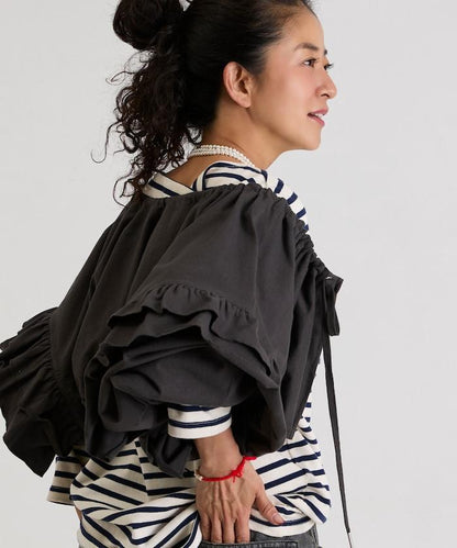 褶皺荷葉邊 拉鍊 短款博萊羅外套