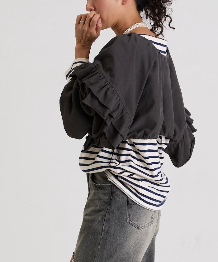 褶皺荷葉邊 拉鍊 短款博萊羅外套