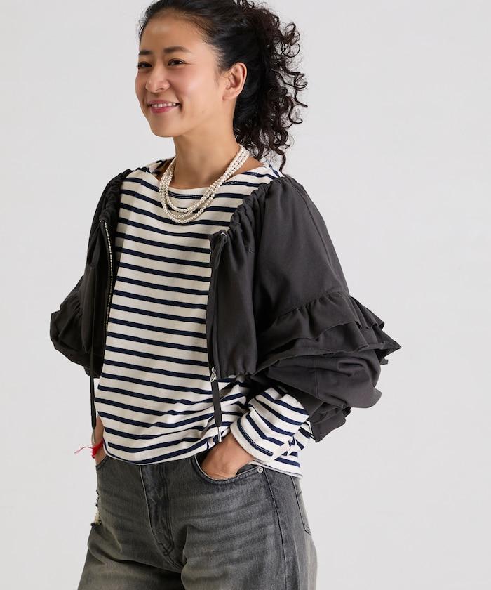 褶皺荷葉邊 拉鍊 短款博萊羅外套