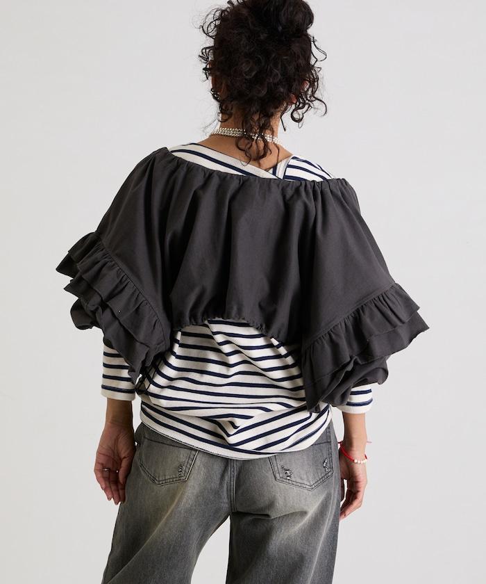 褶皺荷葉邊 拉鍊 短款博萊羅外套