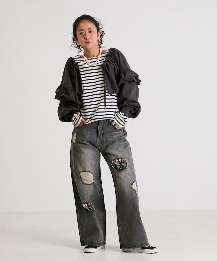 褶皺荷葉邊 拉鍊 短款博萊羅外套