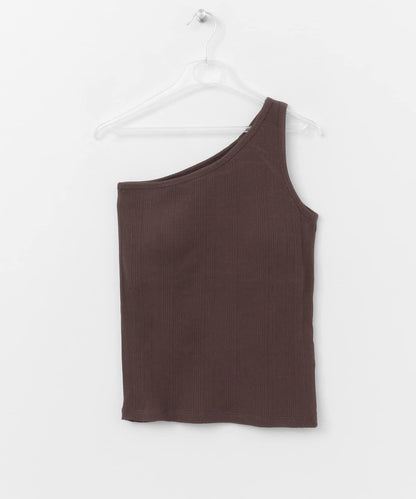 CUP IN ONE SHOULDER TANK 單肩帶杯背心