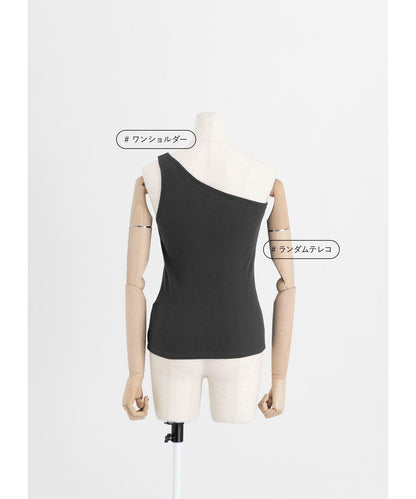 CUP IN ONE SHOULDER TANK 單肩帶杯背心