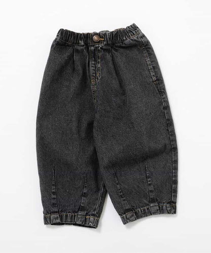 全長 寬鬆 折褶 牛仔褲