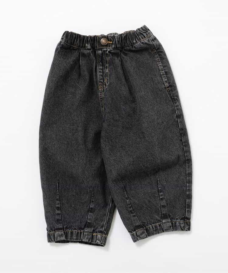 全長 寬鬆 折褶 牛仔褲