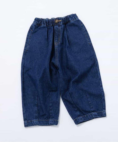 全長 寬鬆 折褶 牛仔褲