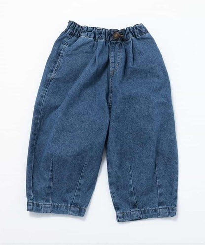 全長 寬鬆 折褶 牛仔褲