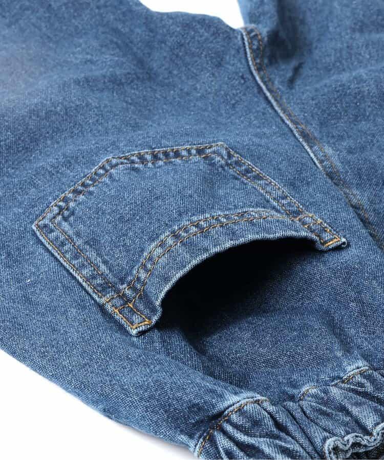 全長 寬鬆 折褶 牛仔褲