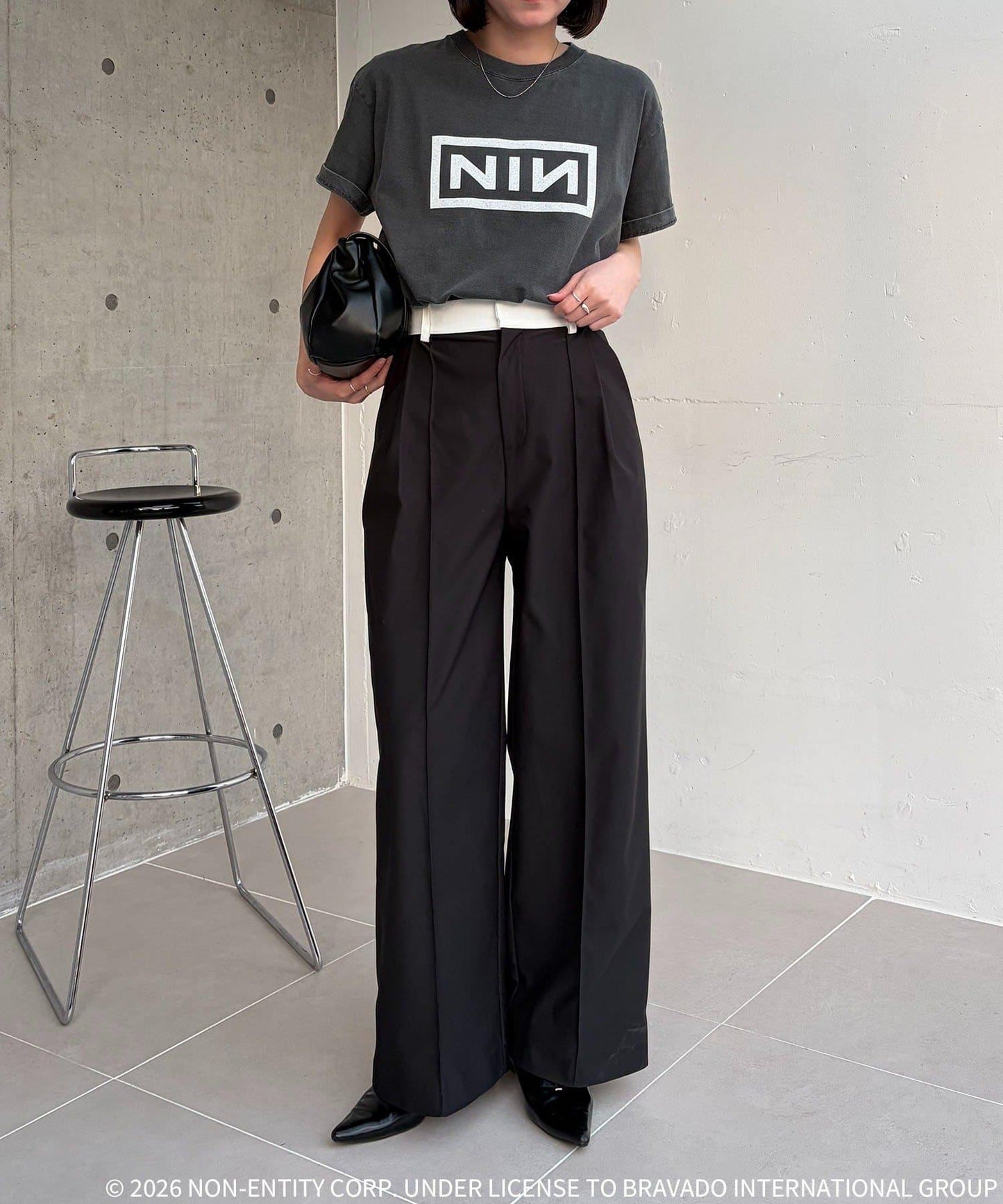 GOOD ROCK SPEED Nine Inch Nails 方框Logo印花 T恤