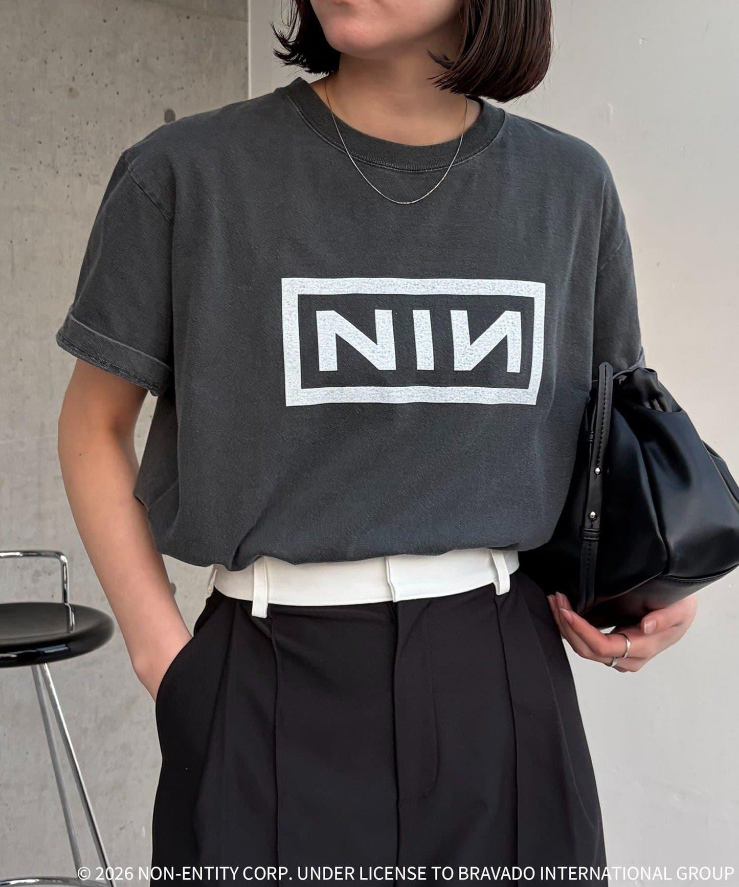 GOOD ROCK SPEED Nine Inch Nails 方框Logo印花 T恤