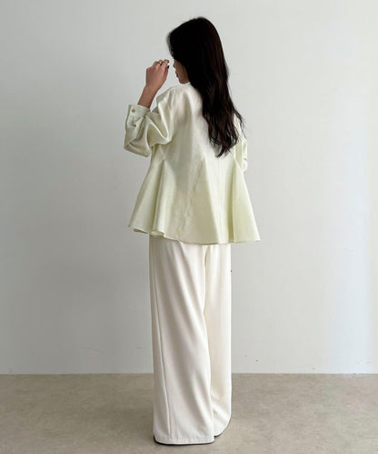 薄紗蓬鬆廓形荷葉擺襯衫