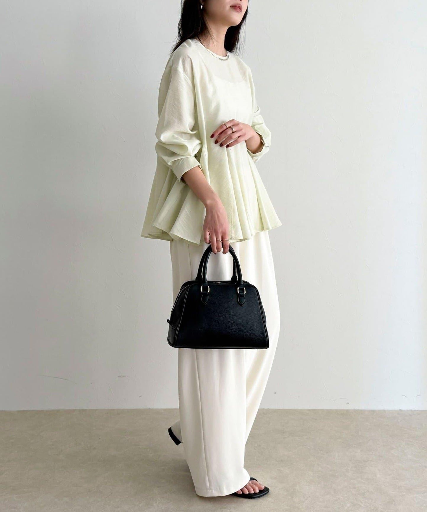 薄紗蓬鬆廓形荷葉擺襯衫