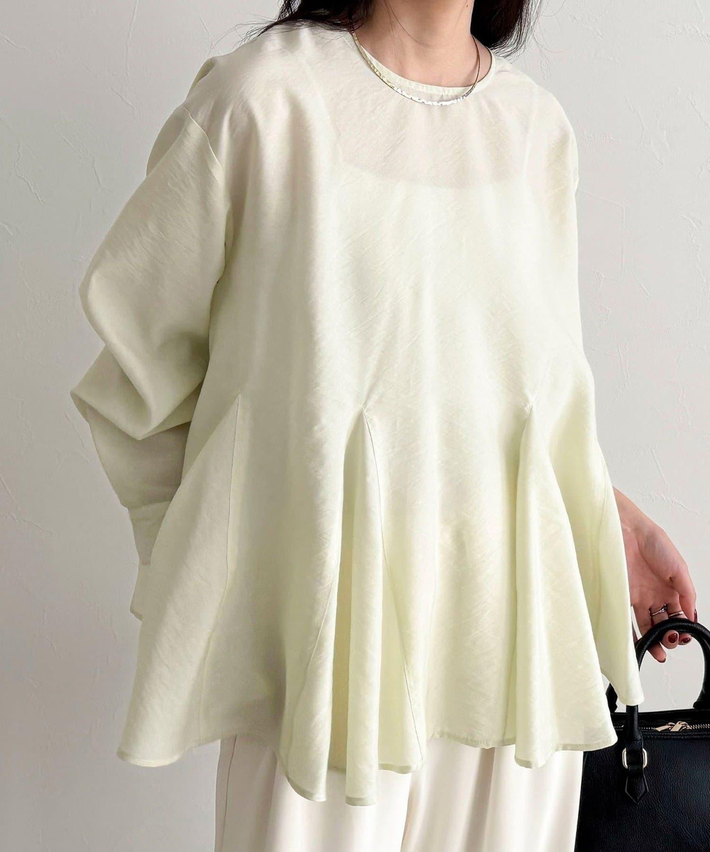 薄紗蓬鬆廓形荷葉擺襯衫