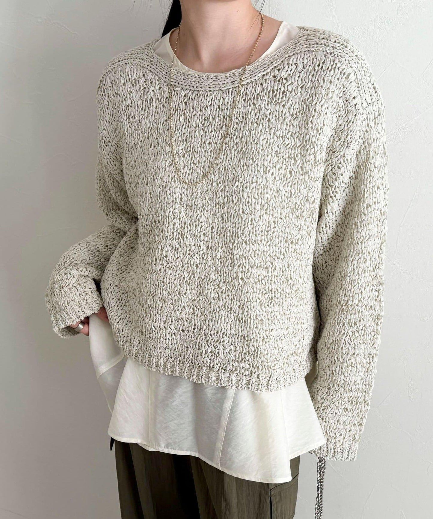 薄紗蓬鬆廓形荷葉擺襯衫