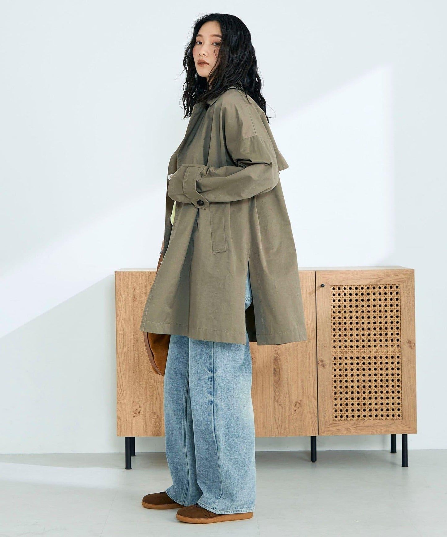 中長款寬鬆風衣外套