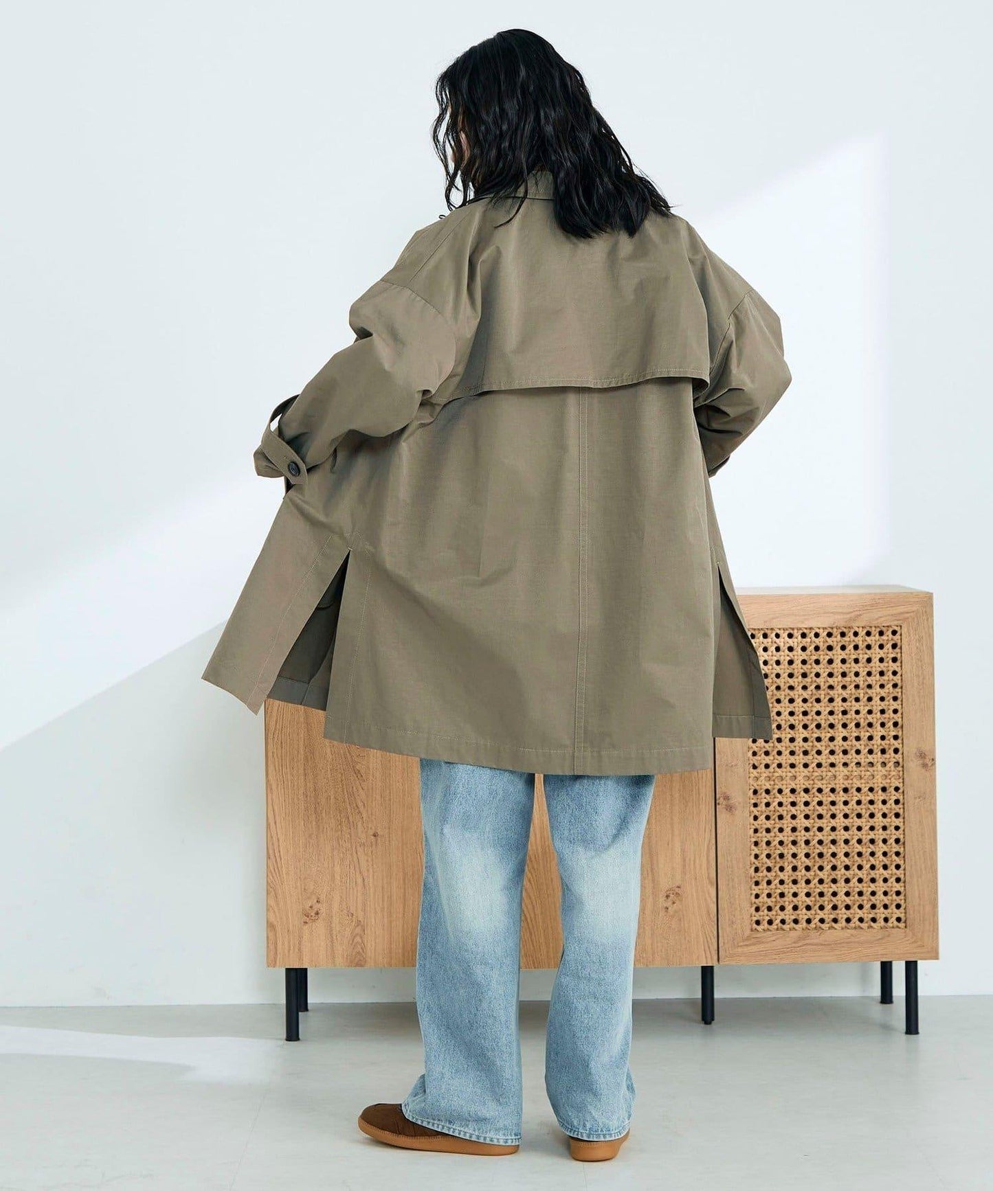 中長款寬鬆風衣外套