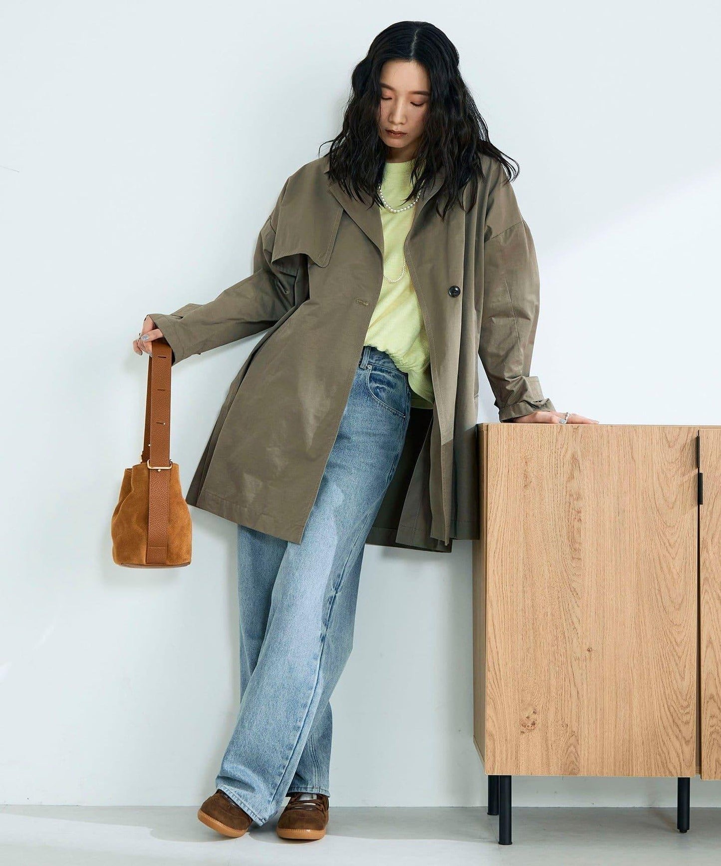 中長款寬鬆風衣外套