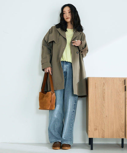 中長款寬鬆風衣外套