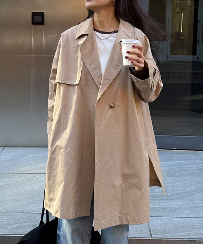 中長款寬鬆風衣外套