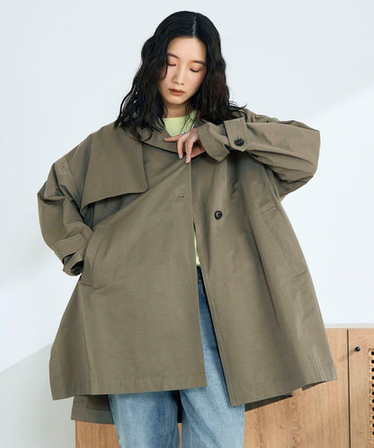 中長款寬鬆風衣外套