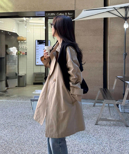 中長款寬鬆風衣外套