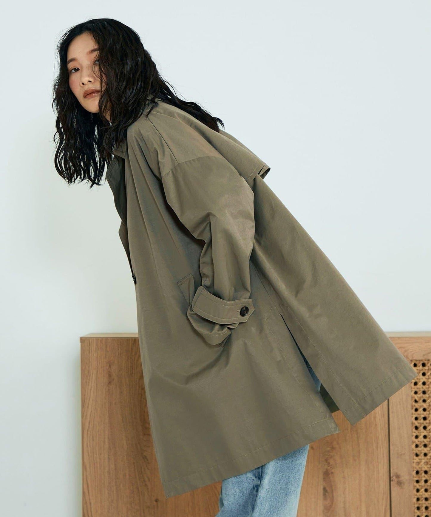 中長款寬鬆風衣外套