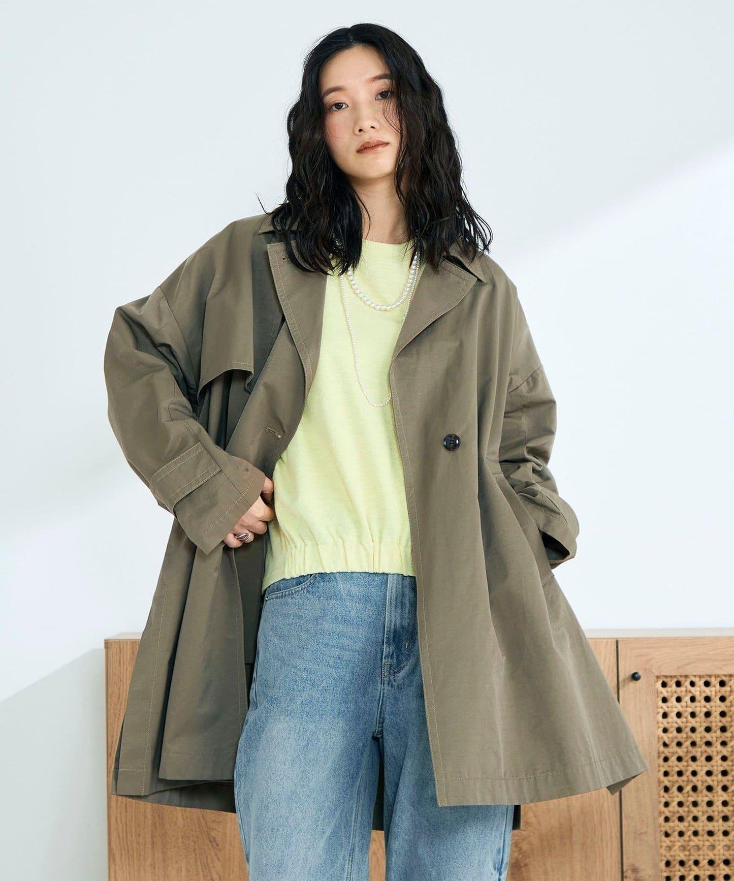 中長款寬鬆風衣外套