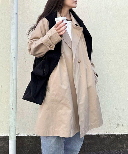 中長款寬鬆風衣外套