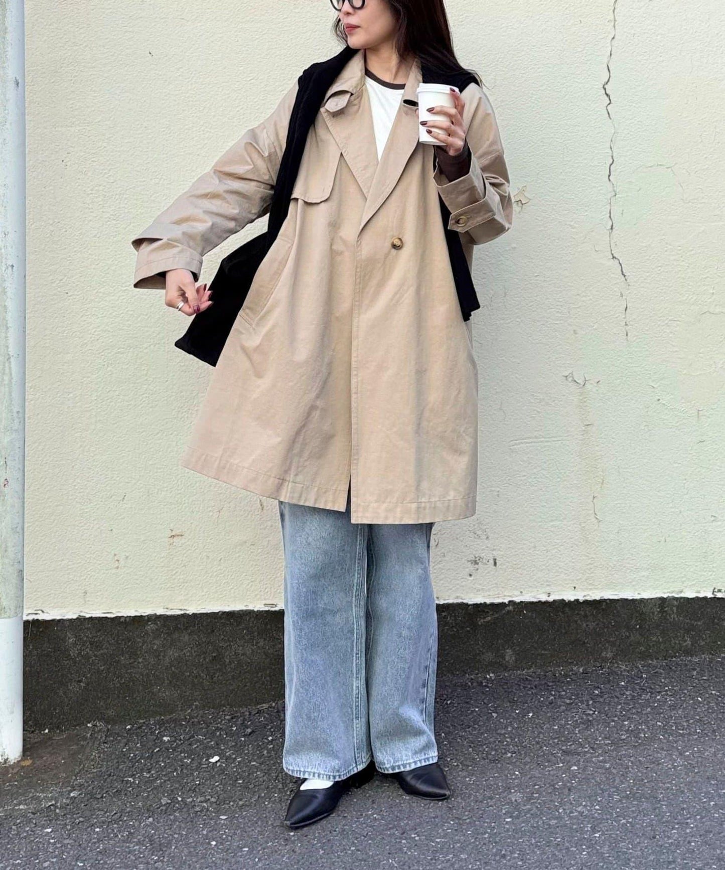 中長款寬鬆風衣外套