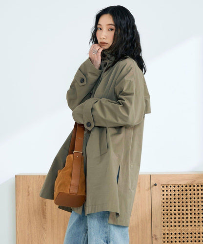 中長款寬鬆風衣外套