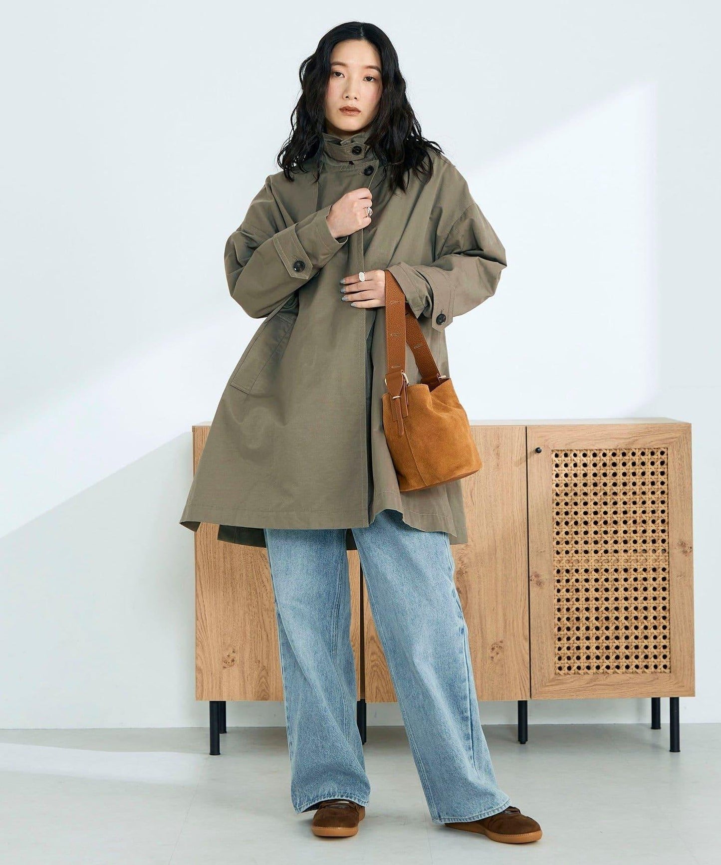 中長款寬鬆風衣外套