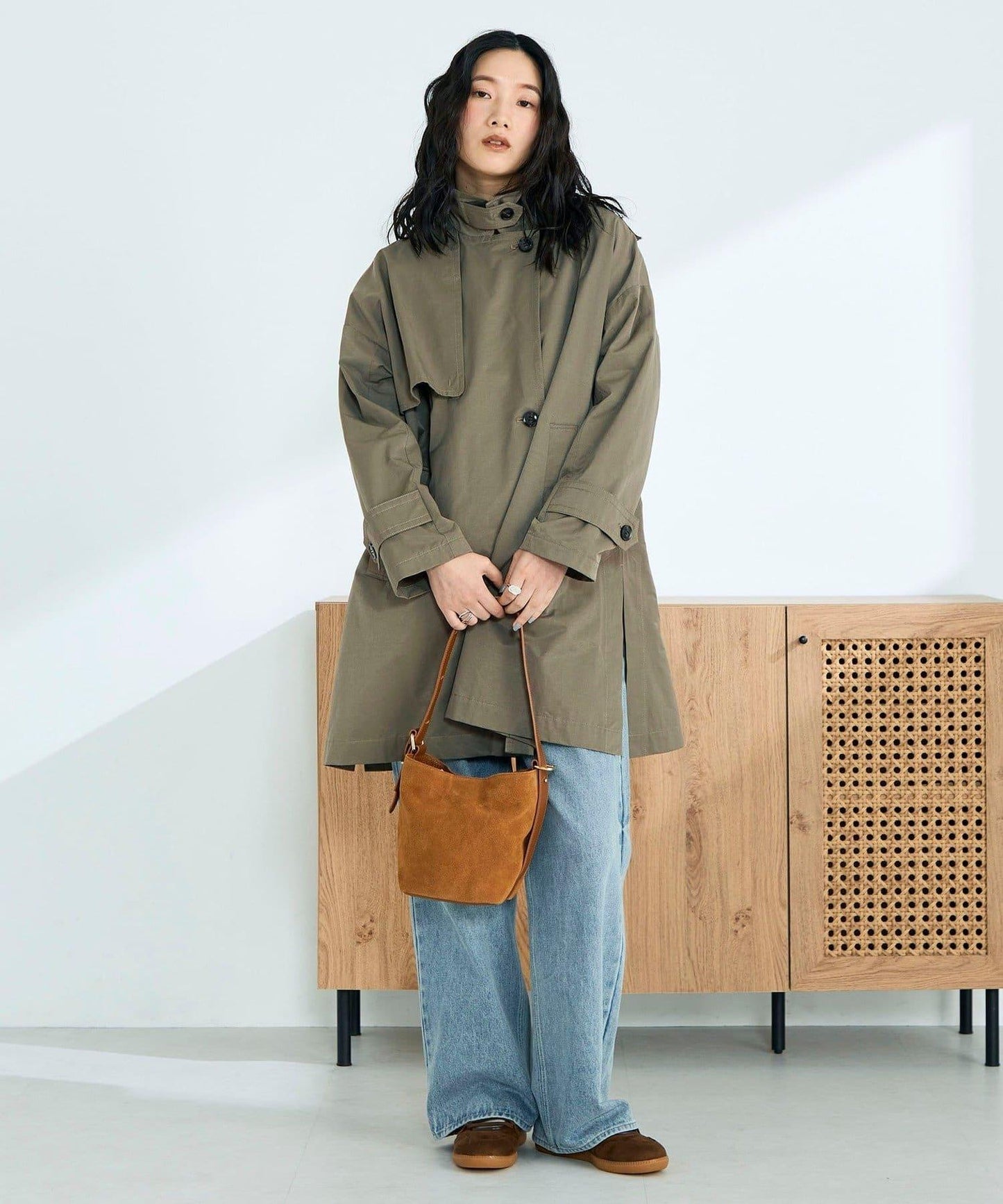 中長款寬鬆風衣外套