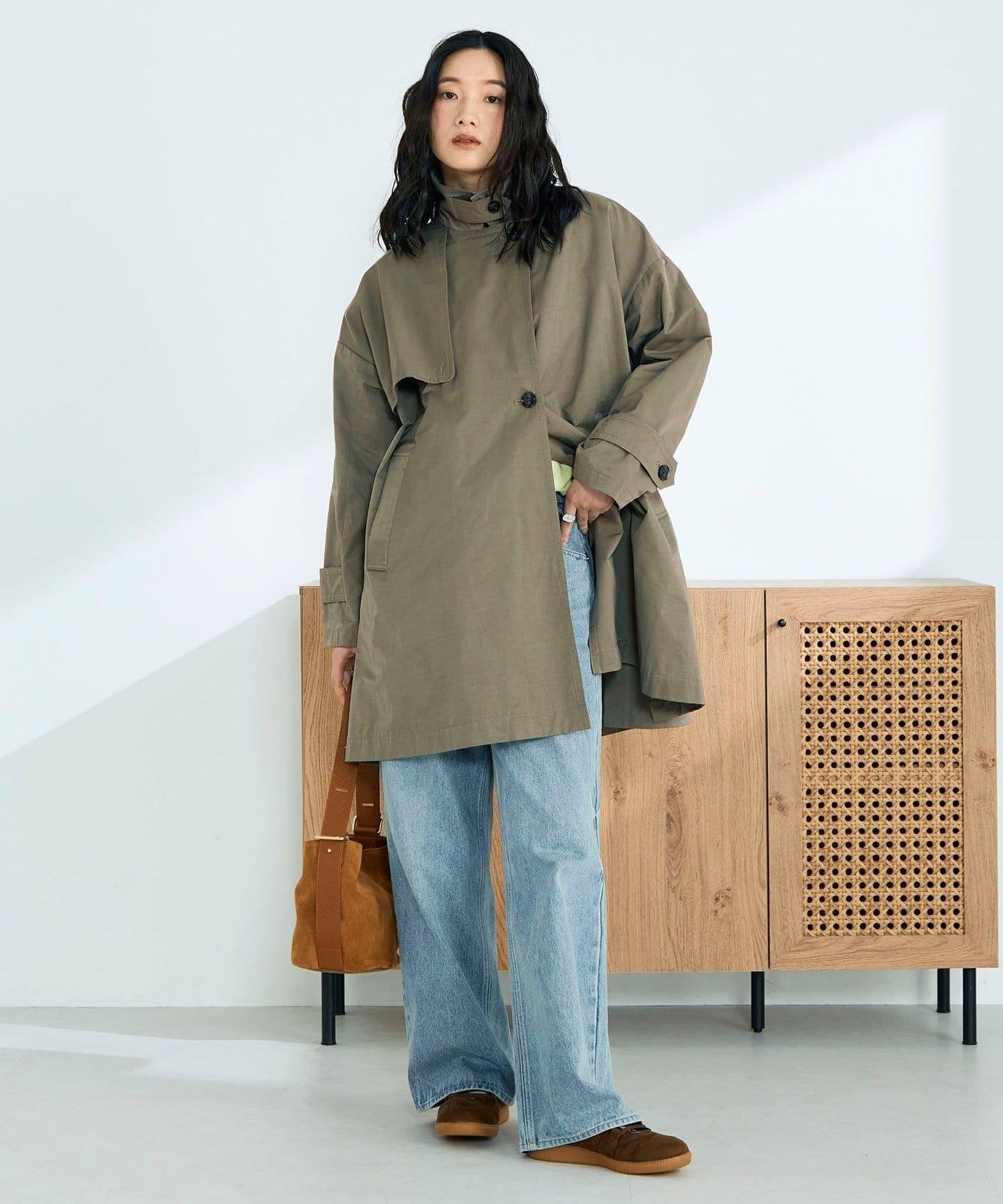 中長款寬鬆風衣外套