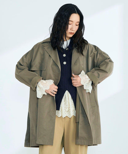 中長款寬鬆風衣外套