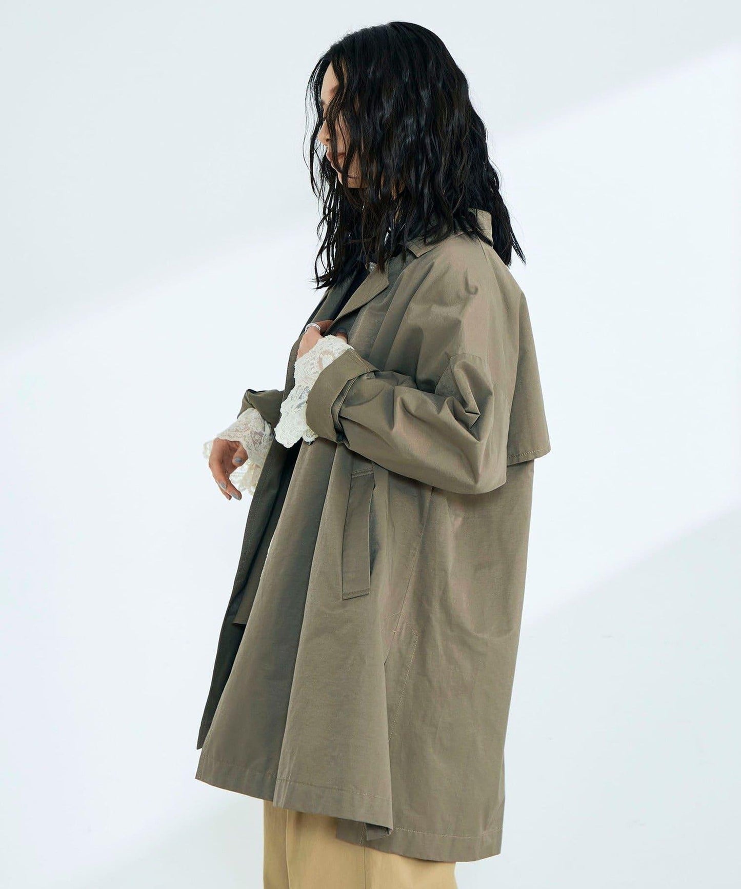 中長款寬鬆風衣外套