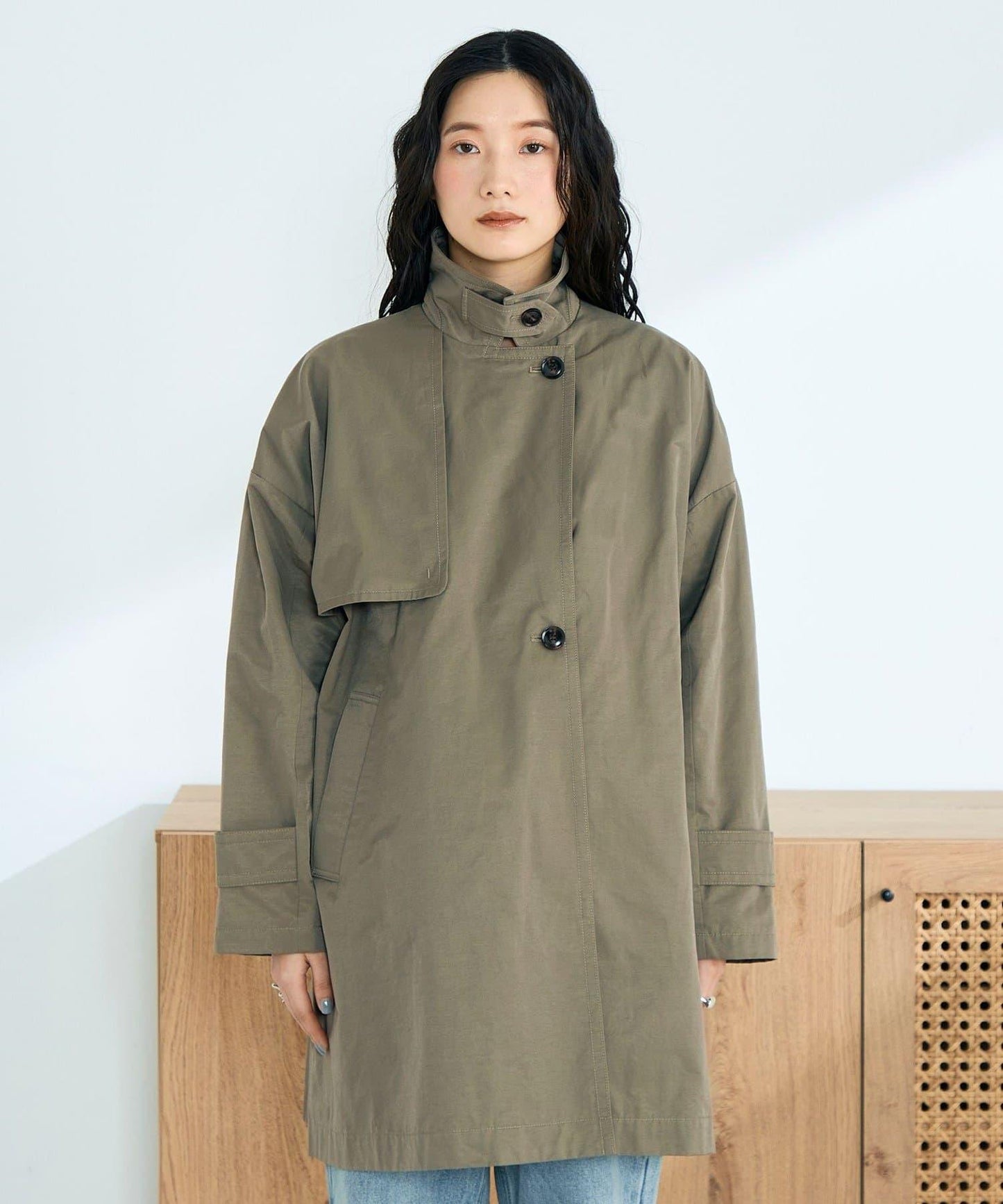 中長款寬鬆風衣外套