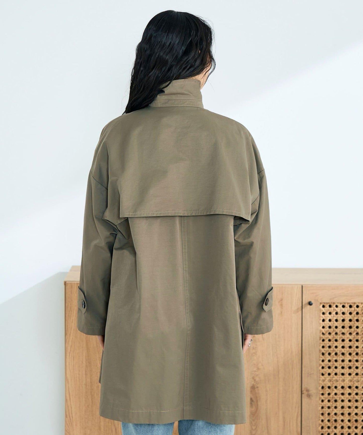 中長款寬鬆風衣外套