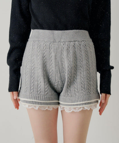 下襬層疊設計 針織短褲