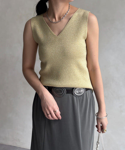 前後兩穿亮絲針織吊帶背心