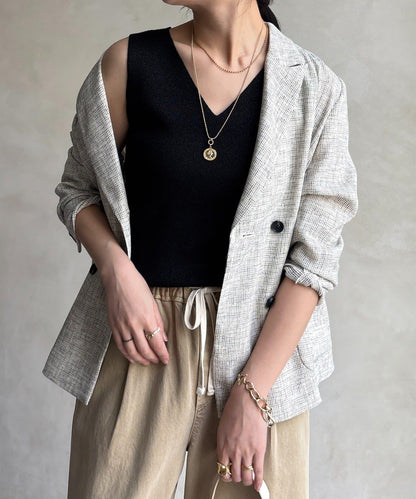 前後兩穿亮絲針織吊帶背心