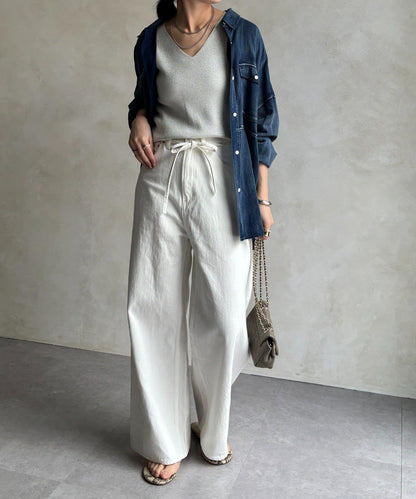 前後兩穿亮絲針織吊帶背心